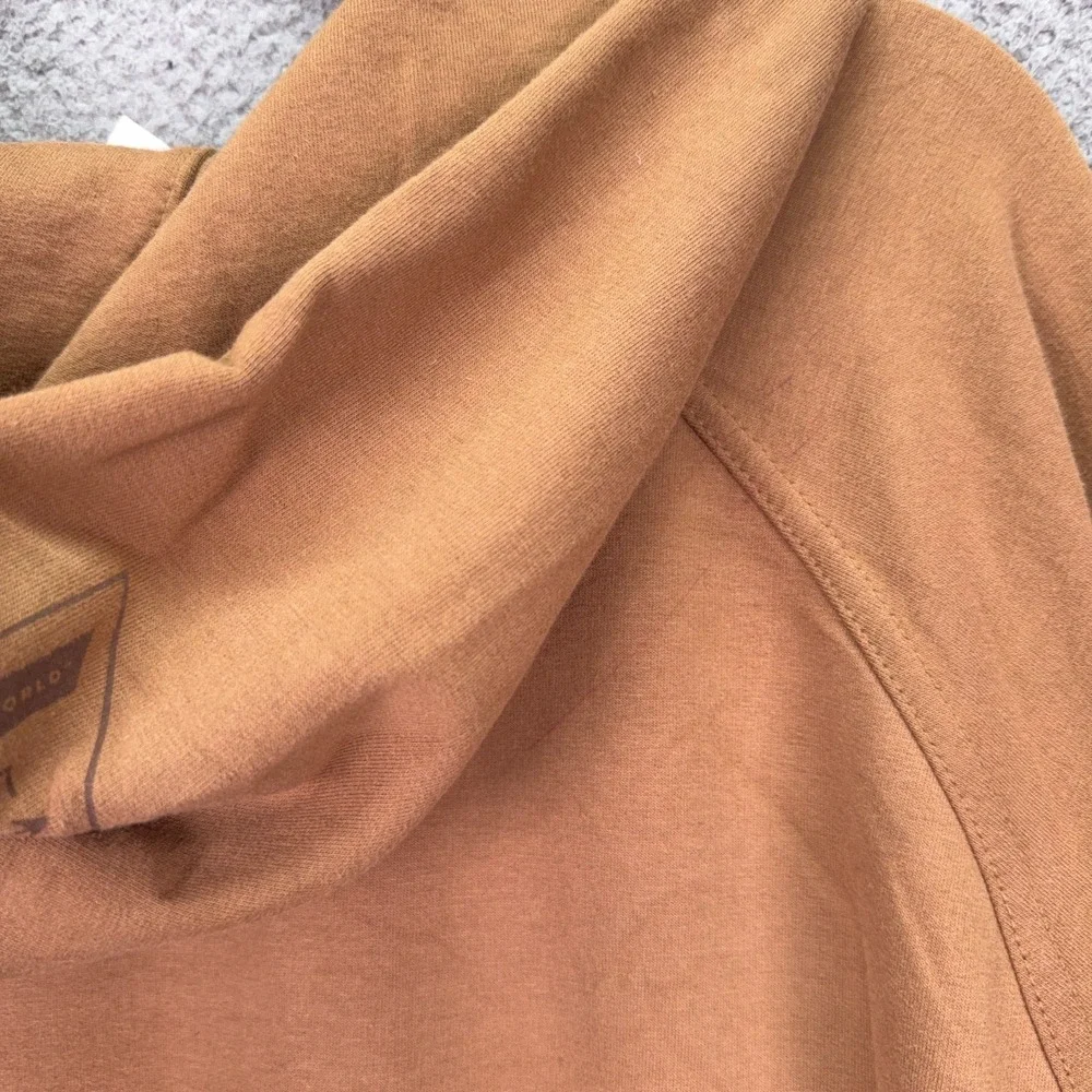 American Eagle Hoodie Mens XXL Brown Fleece Pullover‎ Hooded Sweatshirt Lounge